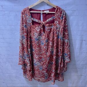 Umgee - Boho Floral Babydoll Tunic Dress